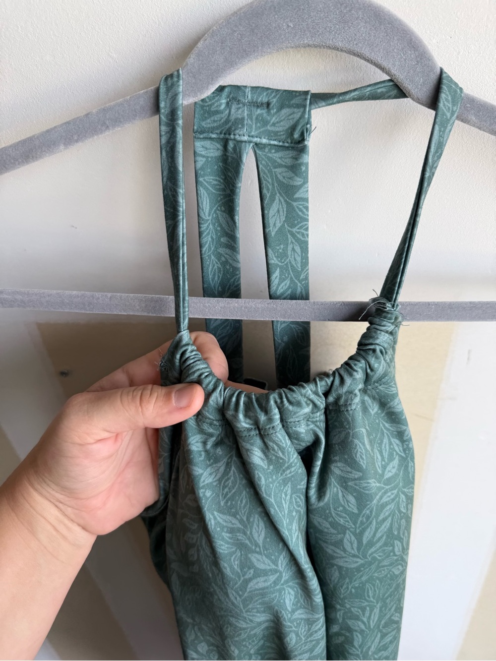 Eddie Bauer Teal Leaf-Print Halter Mini Dress - Picture 3 of 4